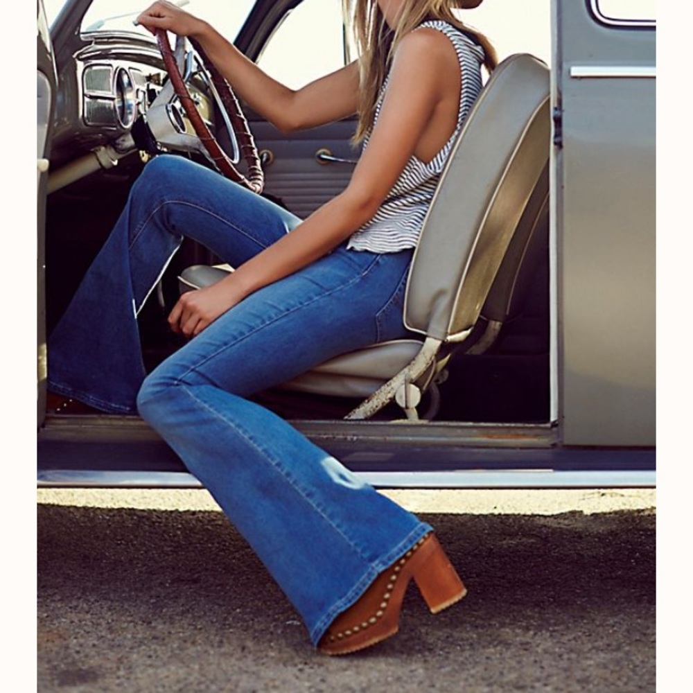 Free people five pocket high rise flare